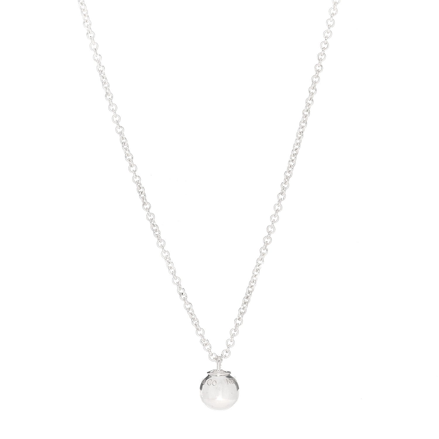 Tiffany Sterling Silver 8mm HardWear Ball Pendant Necklace 1 of 5