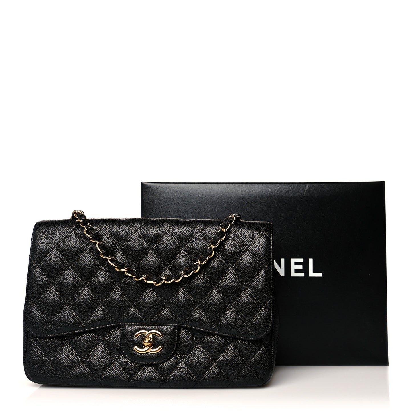 Caviar Quilted Jumbo Single Flap Black