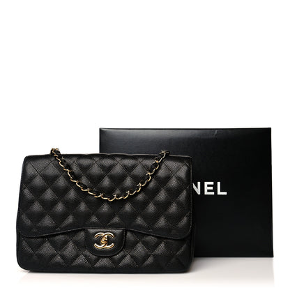Chanel Caviar Quilted Jumbo Single Flap Black 10 of 10