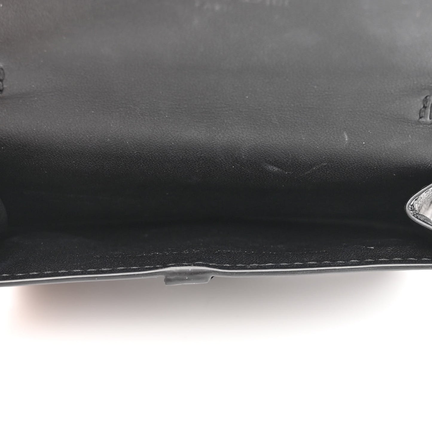 Ultra Matte Calfskin Nano Saddle Chain Pouch Black