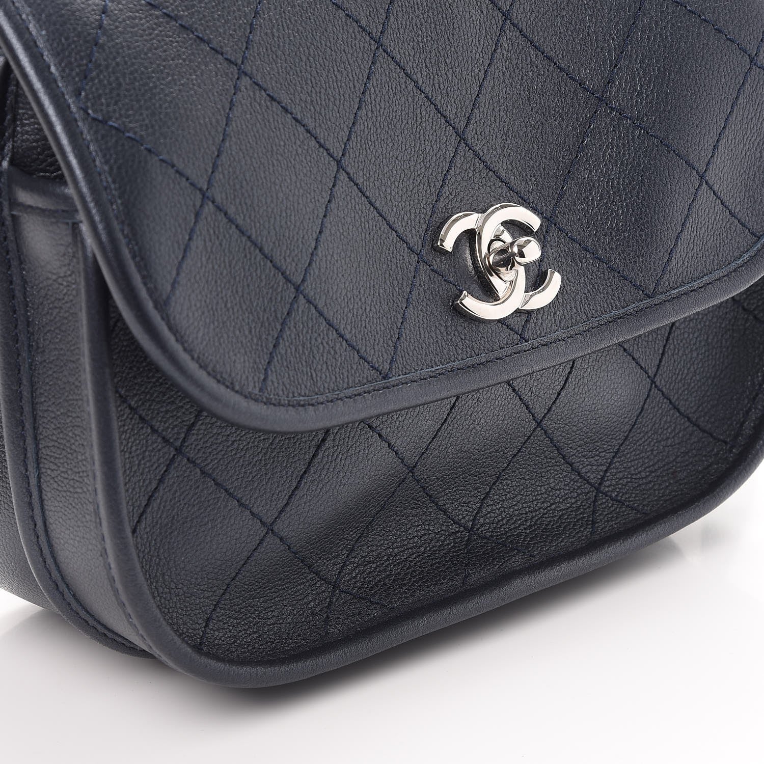 Chanel Metallic Calfskin Quilted Jungle Stroll Messenger Bag Navy 8 of 9