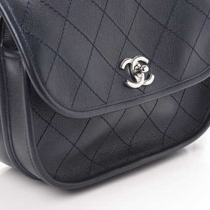 Chanel Metallic Calfskin Quilted Jungle Stroll Messenger Bag Navy 8 of 9