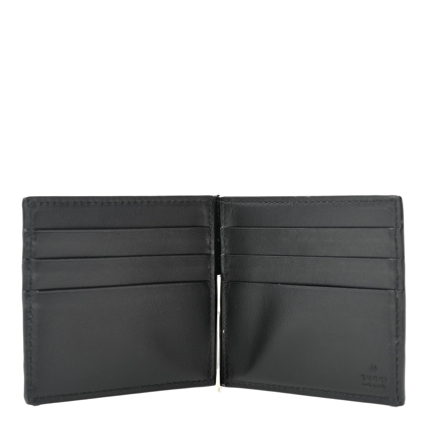 Calfskin GG Tennis Embossed Bi-Fold Wallet Black
