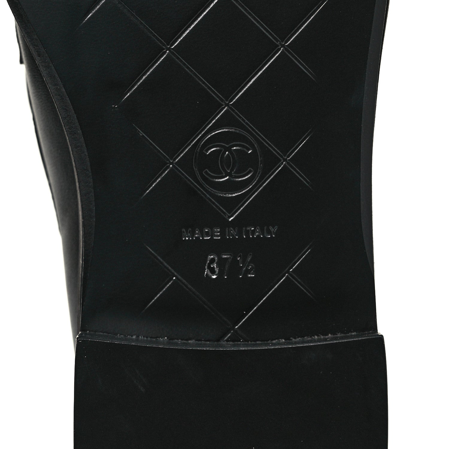 Chanel Lambskin Quilted CC Turnlock Loafers 37.5 Black 6 of 9