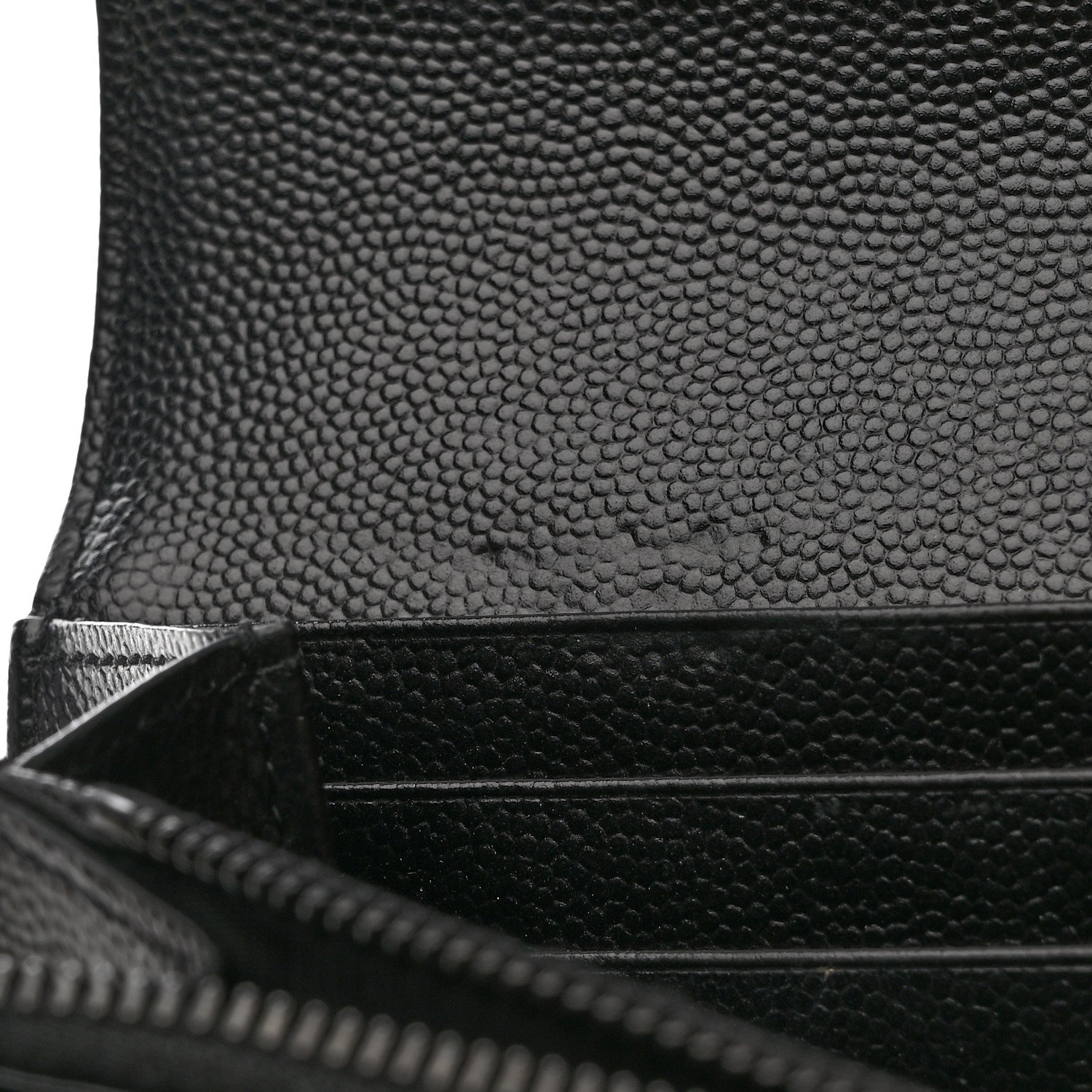Saint Laurent Grain De Poudre Matelasse Chevron Monogram Flap Wallet Black 9 of 9