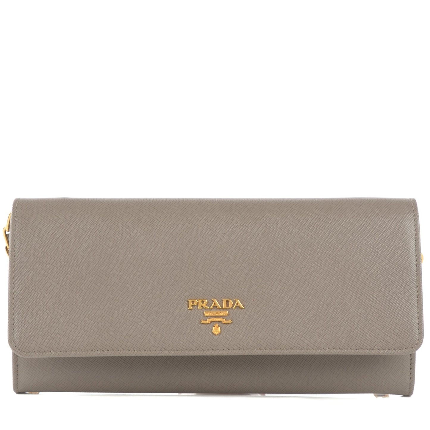 Saffiano Metal Oro Chain Wallet Argilla