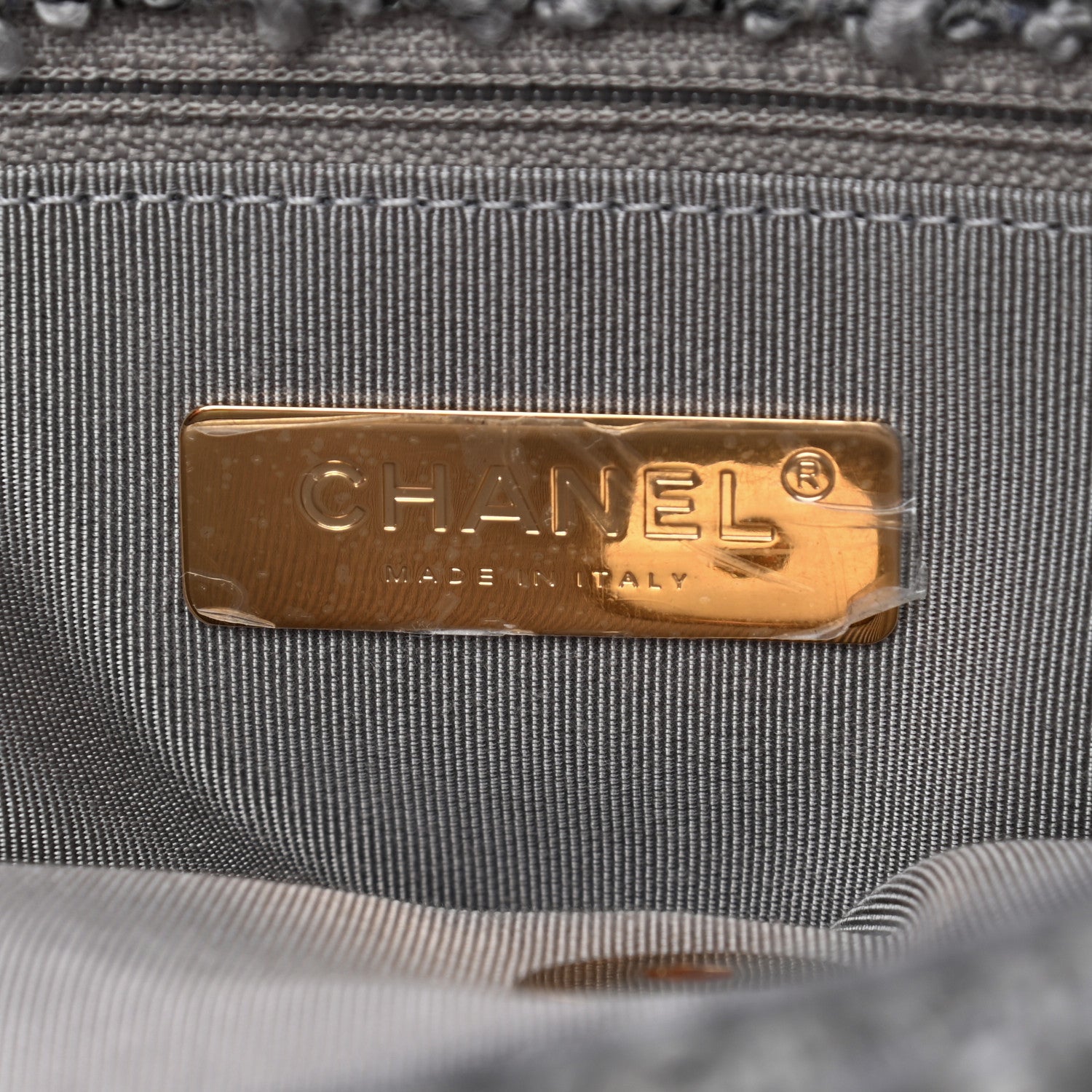 Chanel Tweed Quilted Large Chanel 19 Flap Grey 6 of 9