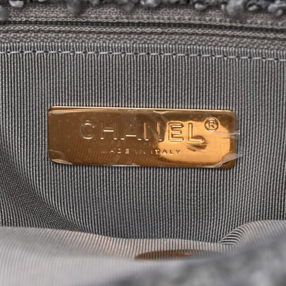 Chanel Tweed Quilted Large Chanel 19 Flap Grey 6 of 9