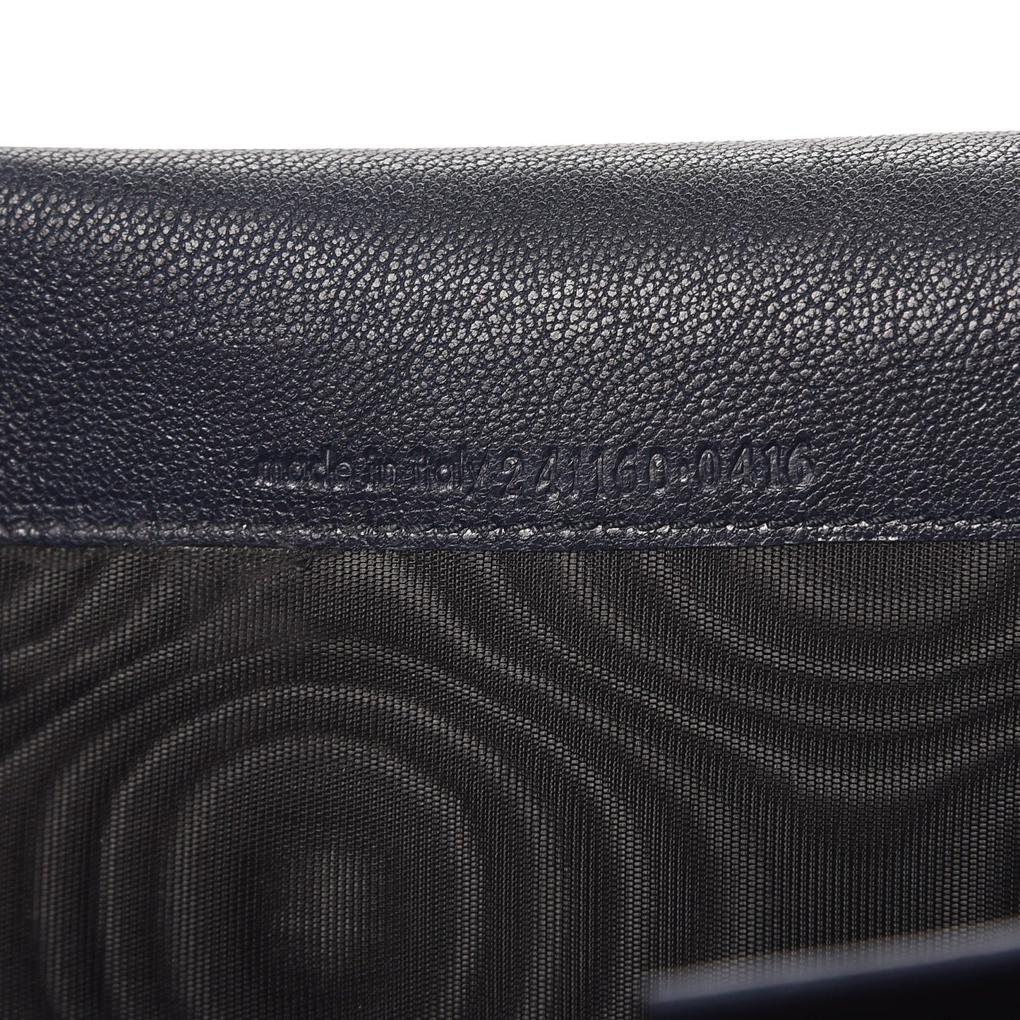 Calfskin Classic Y Document Case Clutch Navy Blue