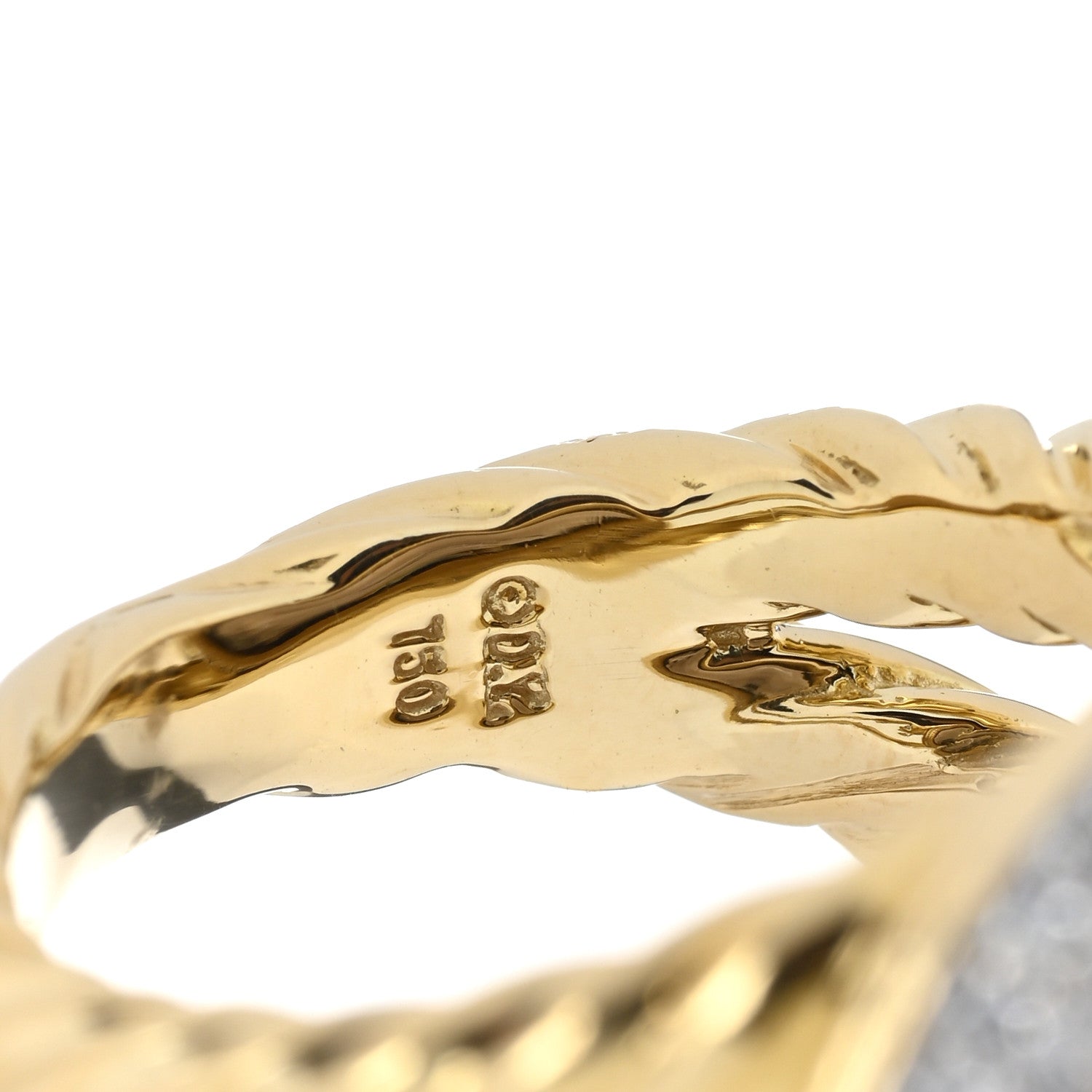 David Yurman 18K Yellow Gold Diamond Smoky Quartz 18mm Cerise Ring 56 7.5 5 of 5