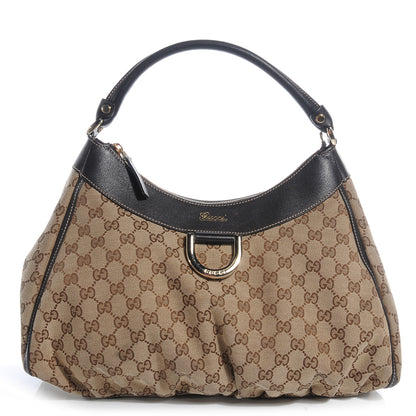 Gucci Monogram D Gold Hobo Ebony 1 of 10