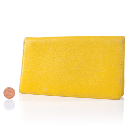 Chanel Leather Camellia Yen Wallet Yellow 2 of 7