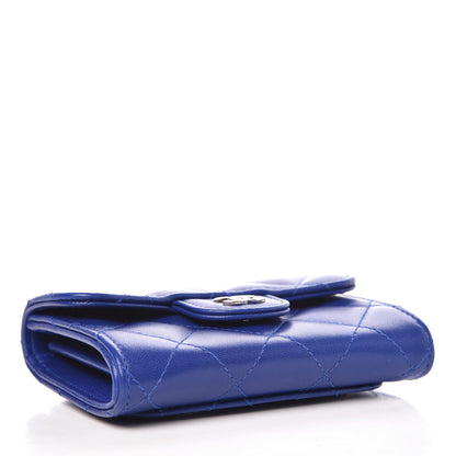 Chanel Lambskin Quilted Card Holder Wallet Blue 4 of 8