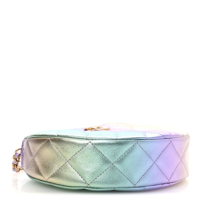 Chanel Gradient Metallic Lambskin Quilted Hobo Bag Pink Purple Green 4 of 11