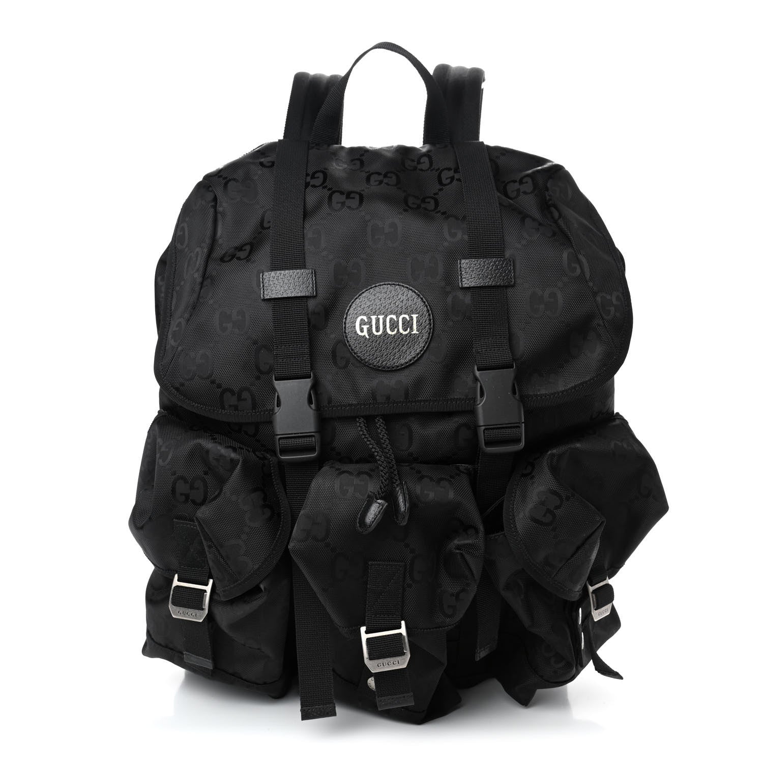 Gucci Econyl Nylon Monogram Off The Grid Utility Pocket Backpack Black 1 of 4