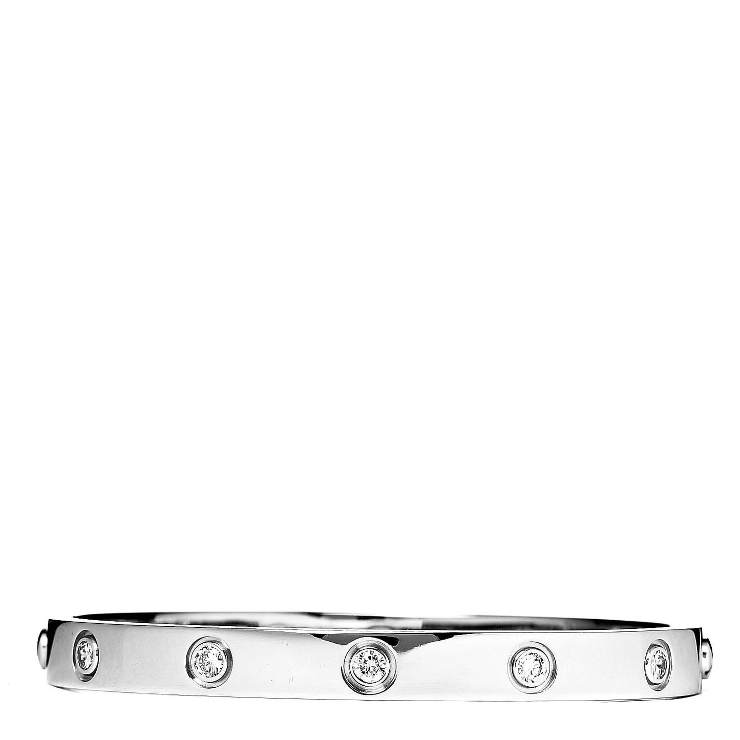 18K White Gold 10 Diamond LOVE Bracelet 17