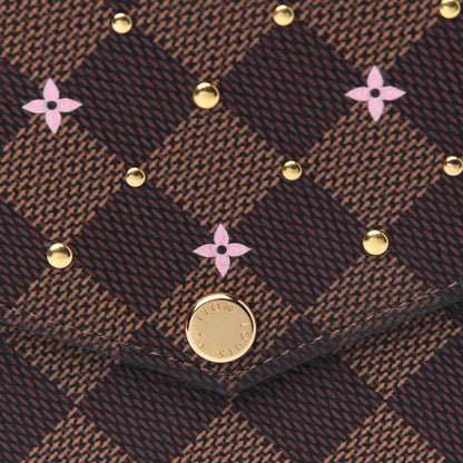 Louis Vuitton Damier Ebene Studded Pochette Felicie Chain Wallet 5 of 5
