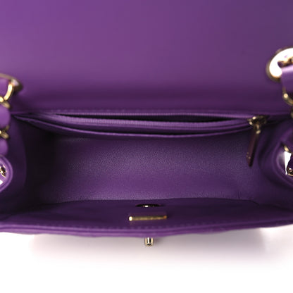Chanel Lambskin Quilted Mini Square Flap Purple 5 of 10