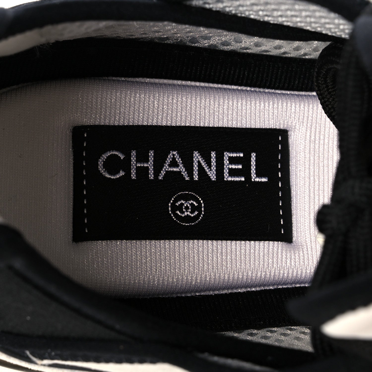 Chanel Fabric Suede Calfskin CC Sneakers 39.5 White Light Grey 7 of 10