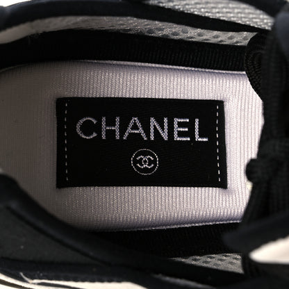 Chanel Fabric Suede Calfskin CC Sneakers 39.5 White Light Grey 7 of 10