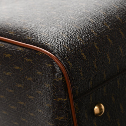 Saint Laurent Canvas Smooth Calfskin Le Monogramme 72H Duffle Chestnut 10 of 12