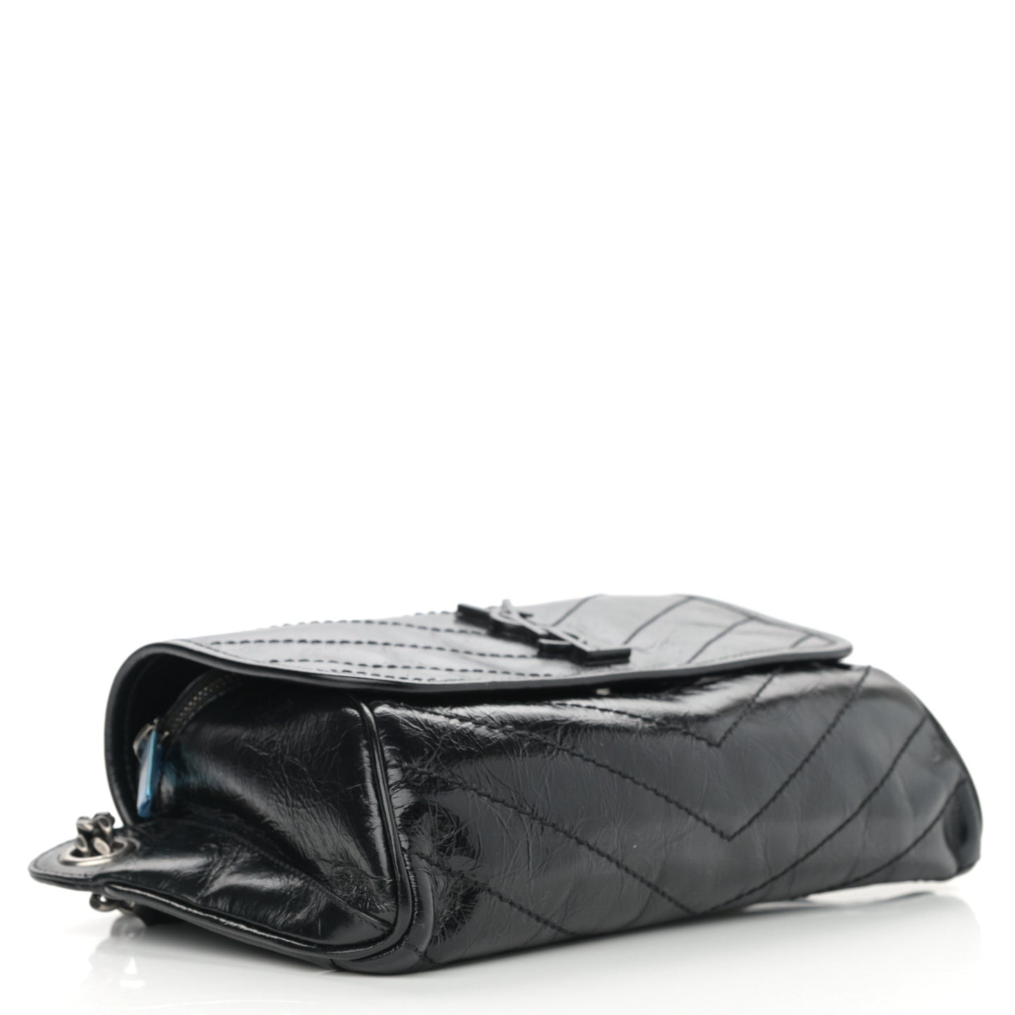 Crinkled Calfskin Matelasse Monogram Niki Body Bag Black