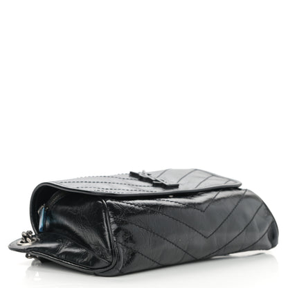 Saint Laurent Crinkled Calfskin Matelasse Monogram Niki Body Bag Black 3 of 10
