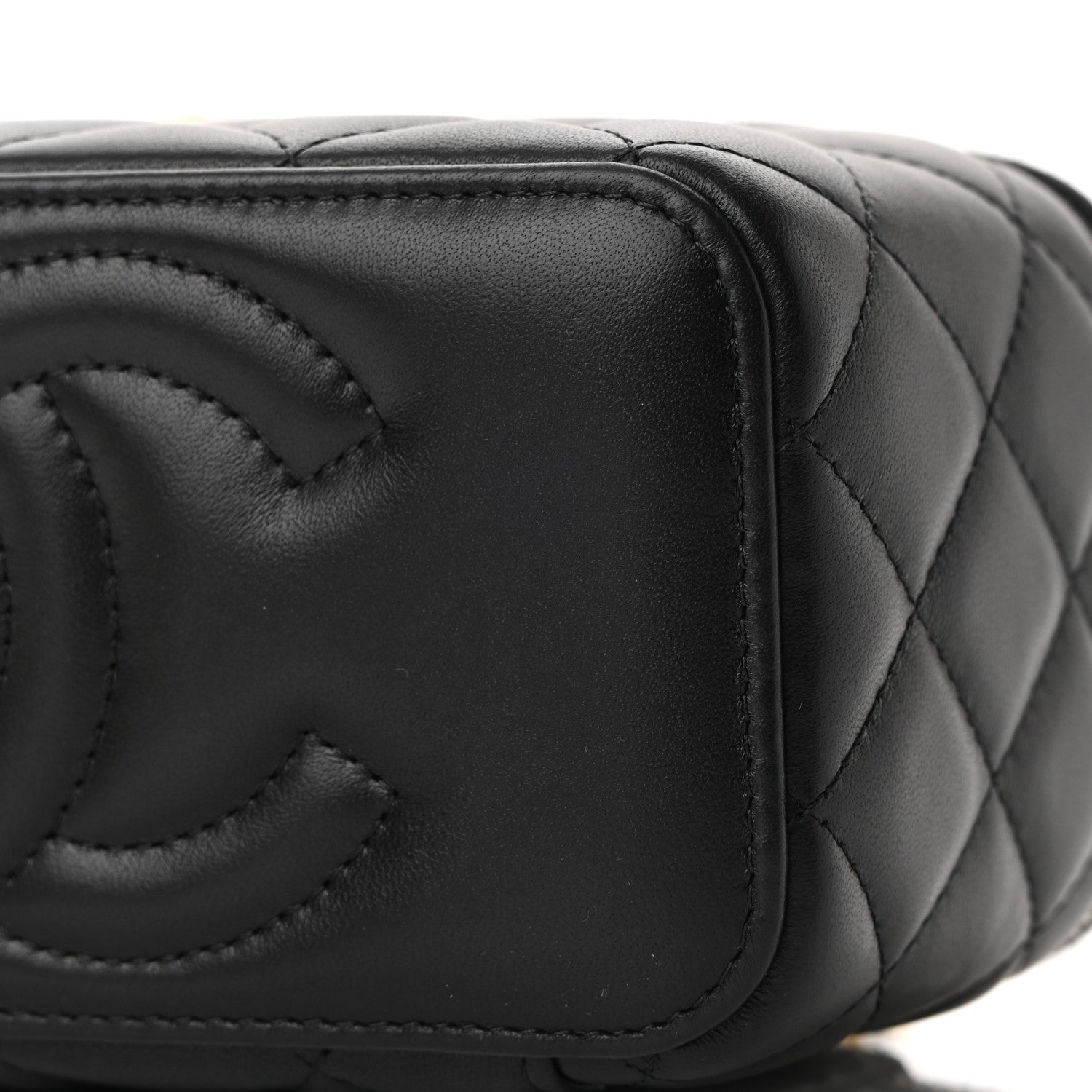 Chanel Lambskin Quilted Small Pearl Crush Vanity Case With Chain Black 12 of 13