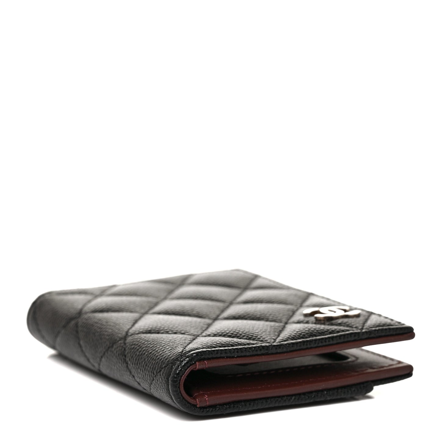 Caviar Quilted Card Holder Wallet Black