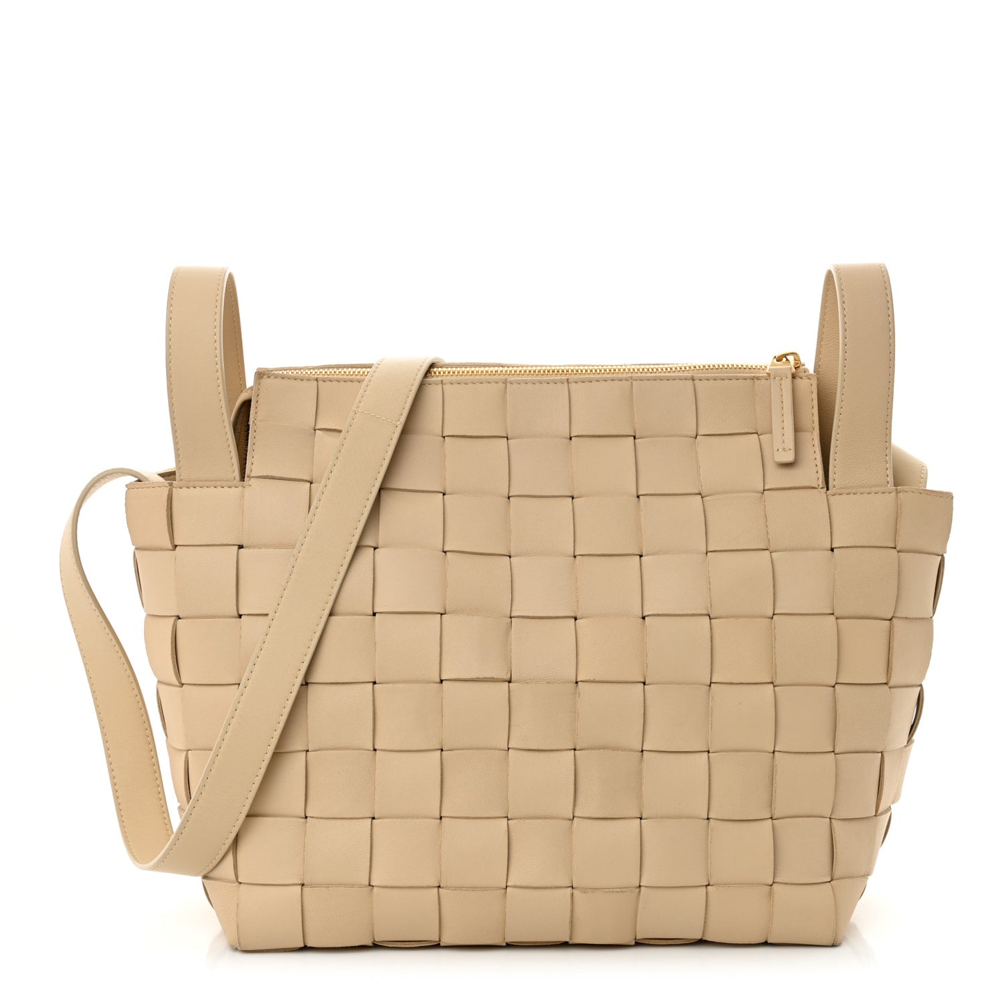 Lambskin Maxi Intrecciato Bowling Cassette Shoulder Bag Porridge