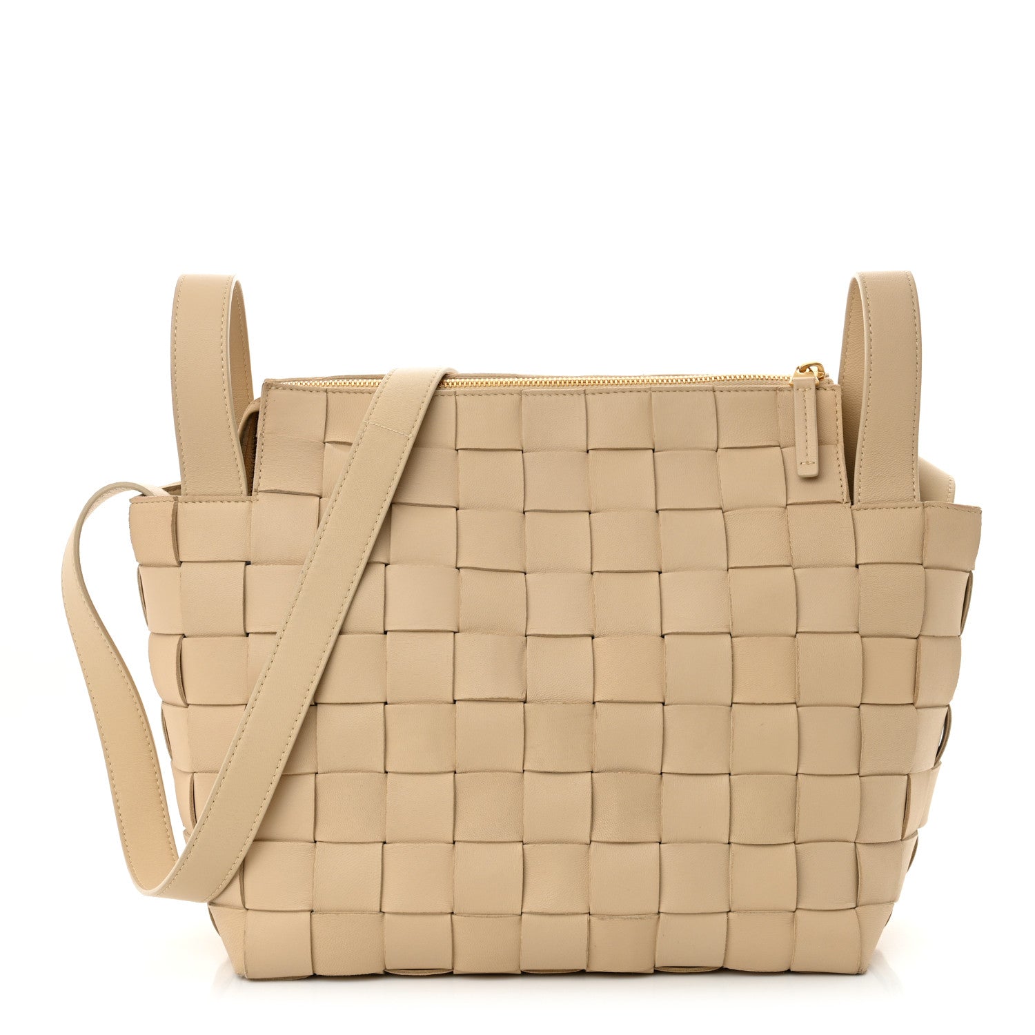 Bottega Veneta Lambskin Maxi Intrecciato Bowling Cassette Shoulder Bag Porridge 1 of 13