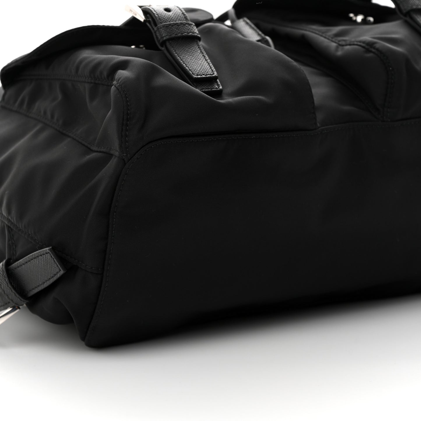 Re-Nylon Tessuto Saffiano Medium Backpack Black