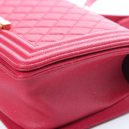 Chanel Caviar Quilted Medium Boy Flap Fuchsia 14 of 15