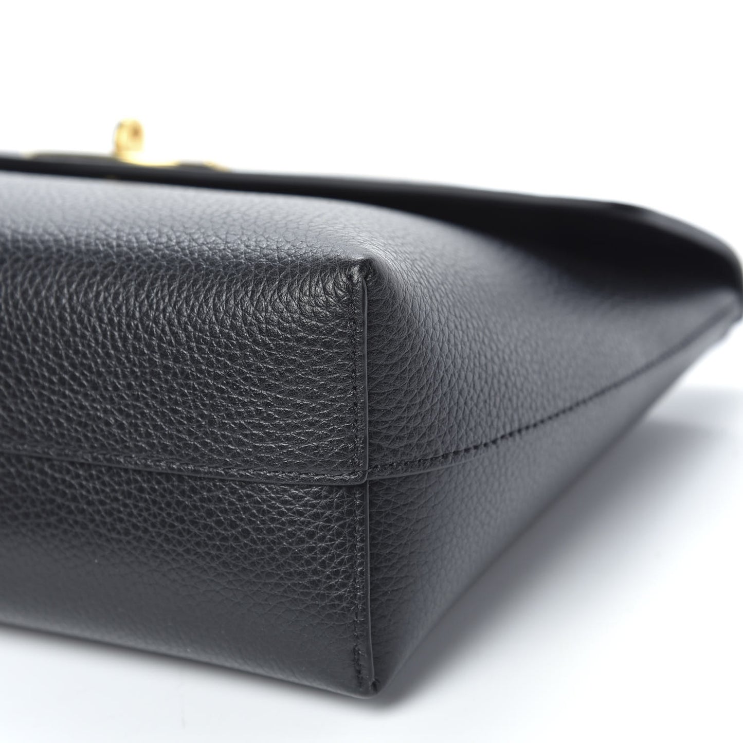 Classic Grain Calfskin Large Darley Cosmetic Pouch Black