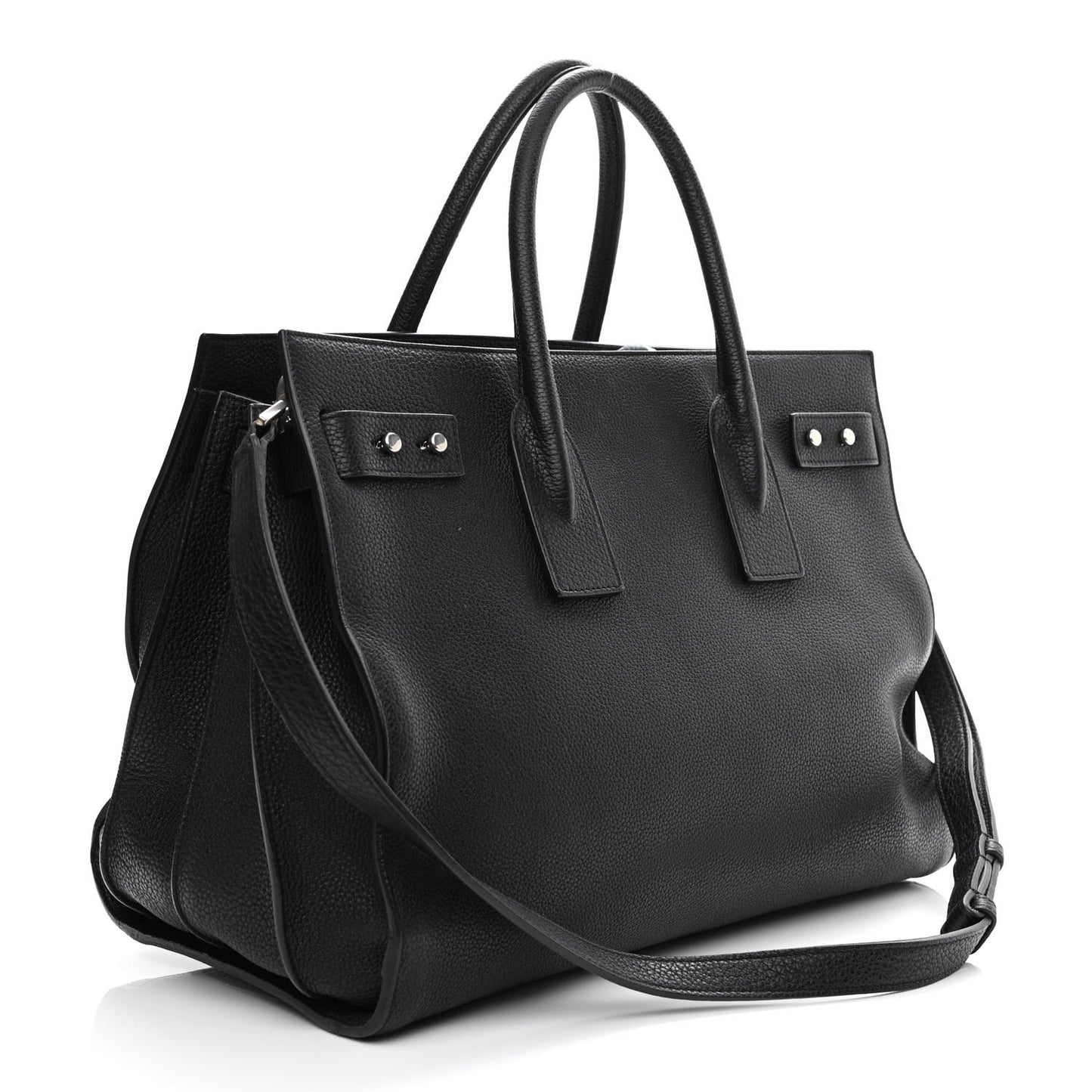 Grained Calfskin Medium Souple Sac De Jour Black