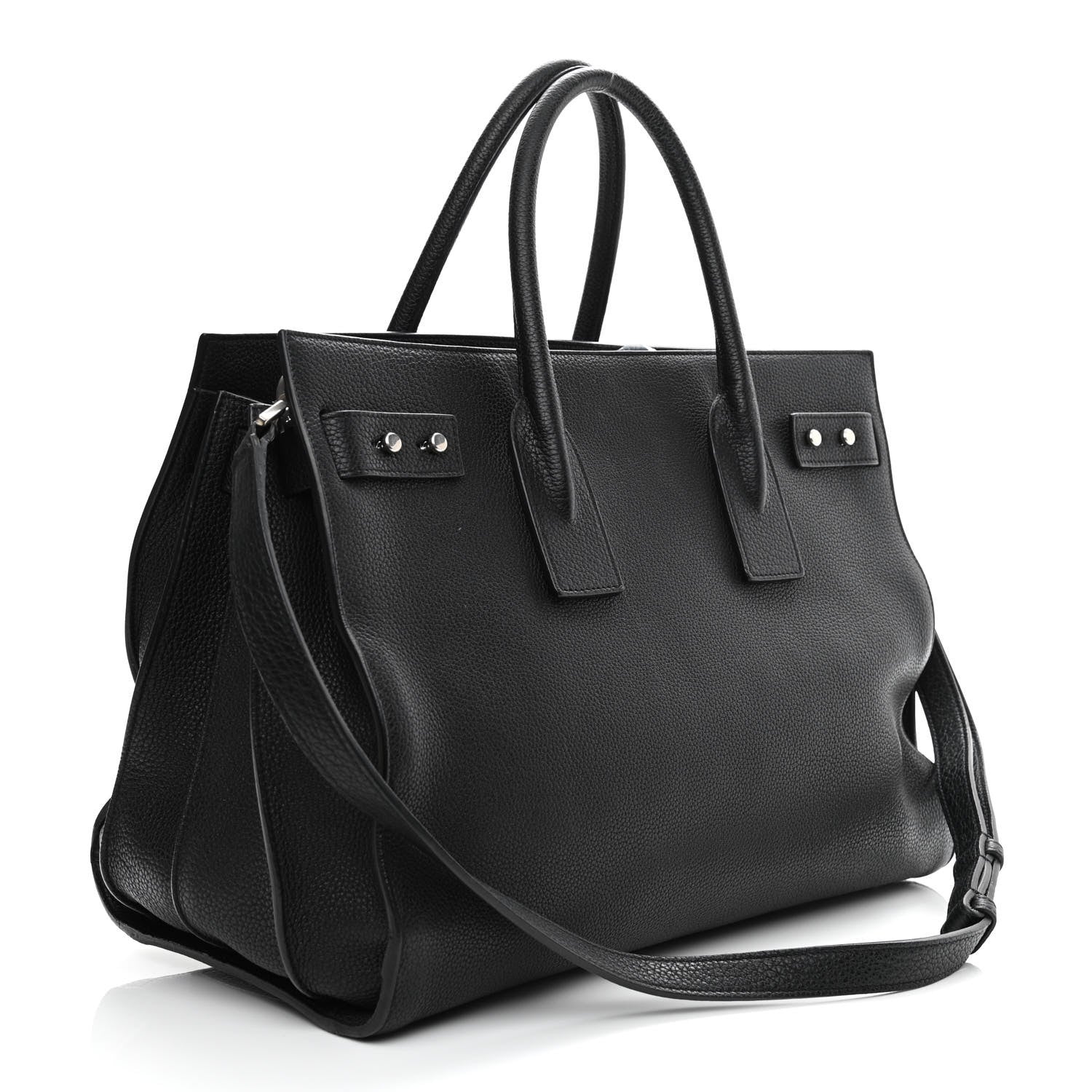 Saint Laurent Grained Calfskin Medium Souple Sac De Jour Black 3 of 12