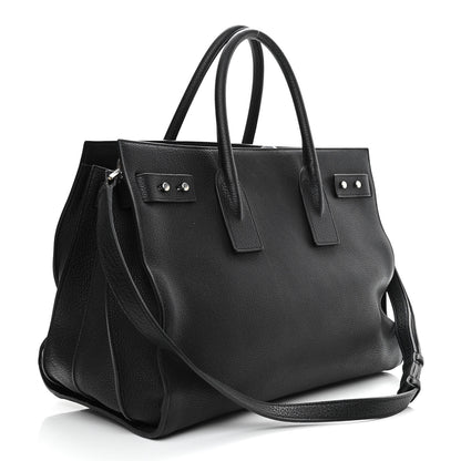 Saint Laurent Grained Calfskin Medium Souple Sac De Jour Black 3 of 12