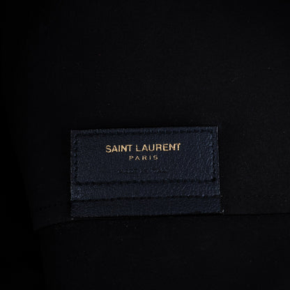 Saint Laurent Calfskin Large Shopping Tote Deep Marine 7 of 8