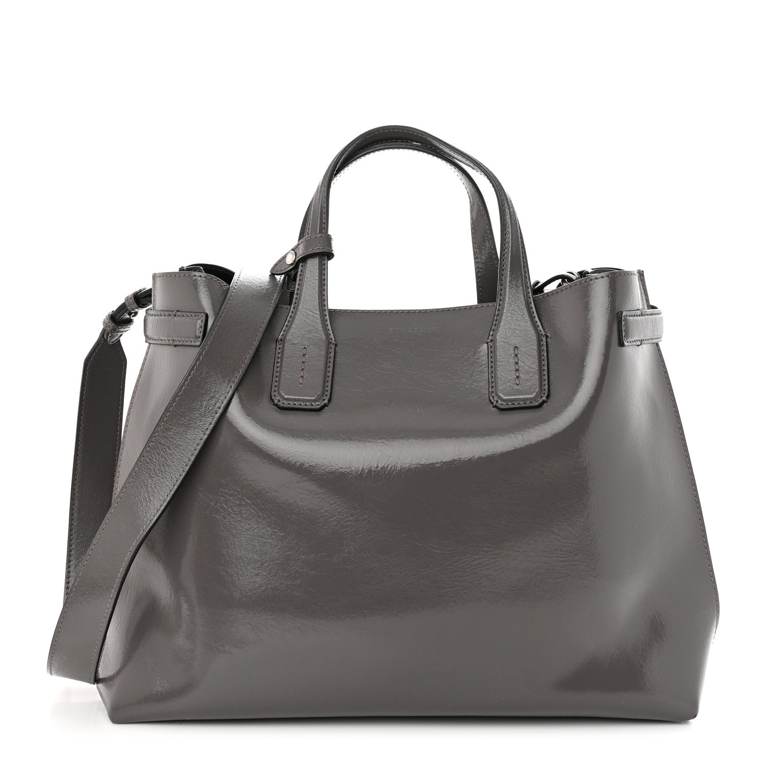 Burberry Soft Calfskin Medium Banner Tote Sepia Grey 1 of 10
