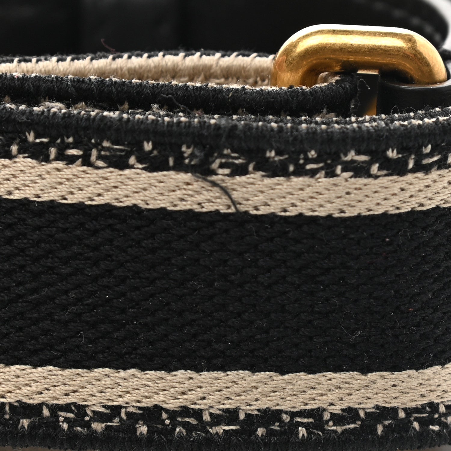 Christian Dior Canvas Embroidered Shoulder Strap Black 6 of 6