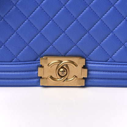Chanel Lambskin Quilted New Medium Boy Flap Blue 10 of 11