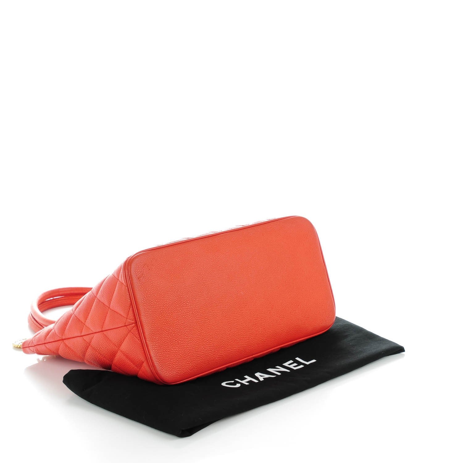 Chanel Caviar Quilted Medallion Tote Orange 4 of 7