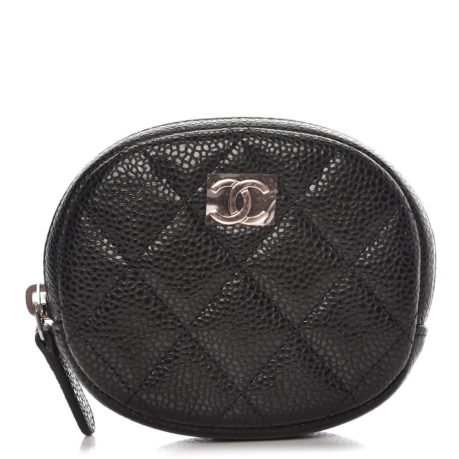 Chanel Metallic Caviar Quilted Zip Around Classic Coin Purse Black 1 of 8