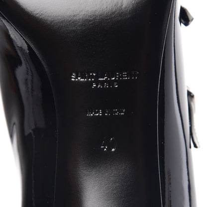 Saint Laurent Vitello Vernice Kitten 50 Strap Pumps 40 Black White Optique 6 of 9
