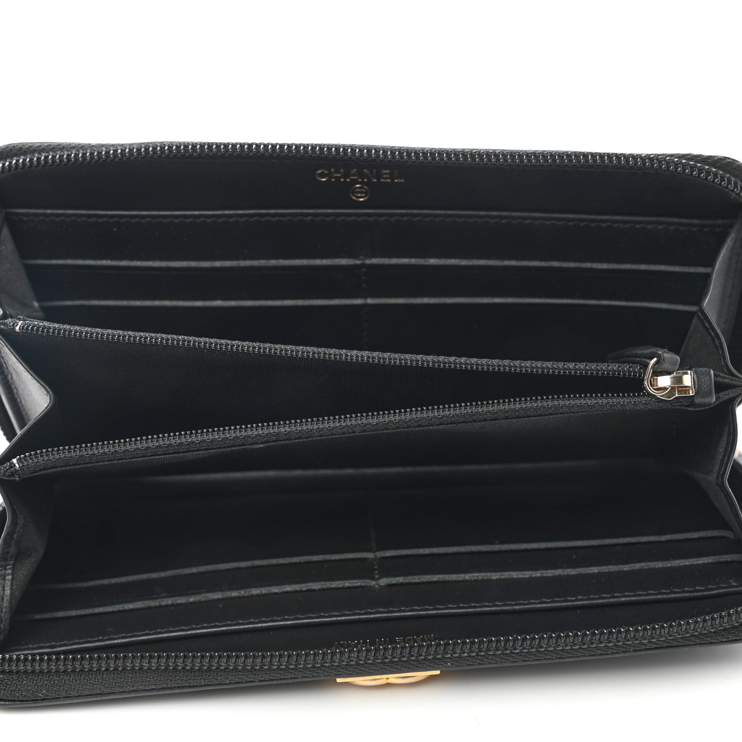 Chanel Caviar Quilted Boy Long Zip Around Wallet Black 5 of 8