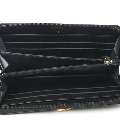 Chanel Caviar Quilted Boy Long Zip Around Wallet Black 5 of 8
