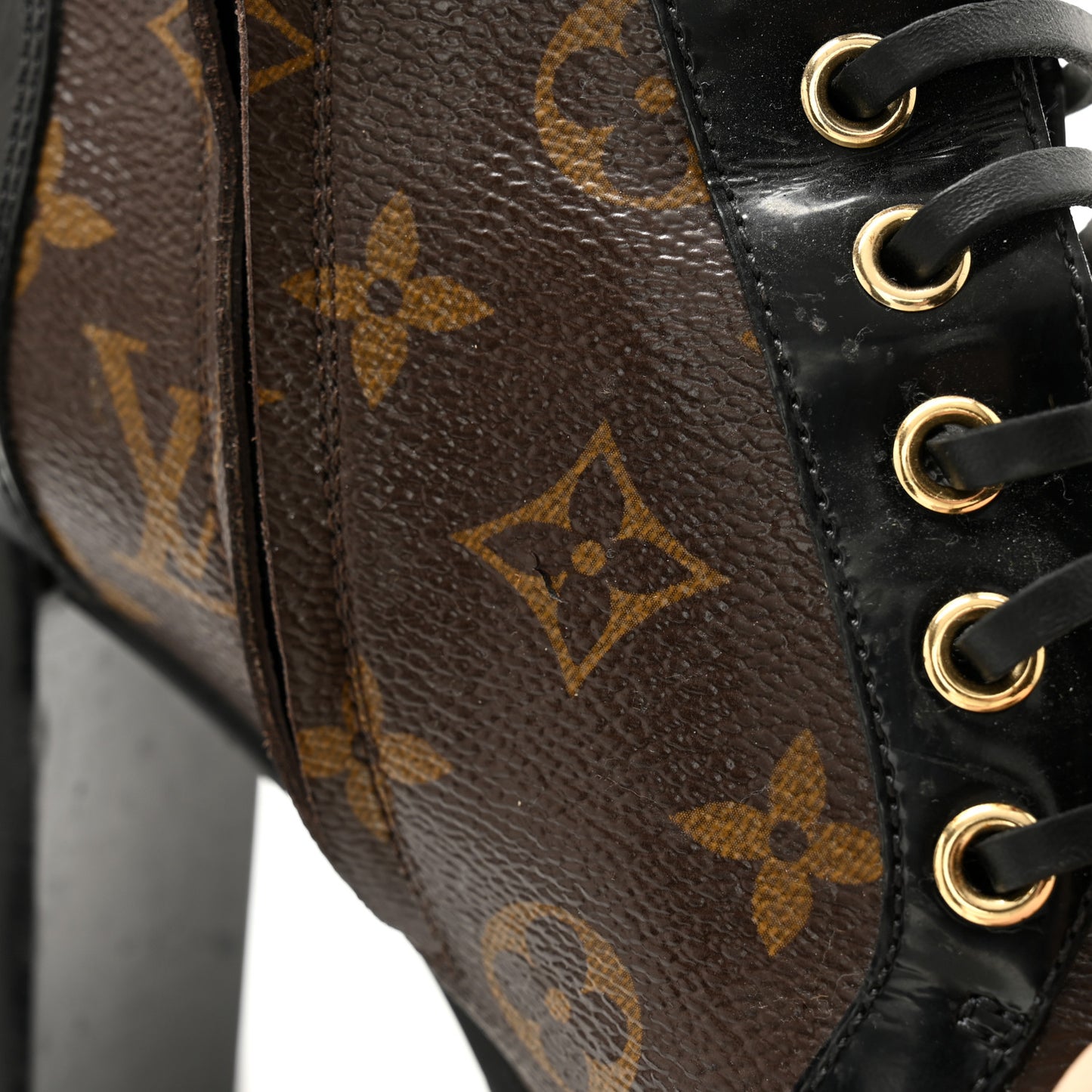 Patent Calfskin Monogram Star Trail Ankle Boots 39 Black