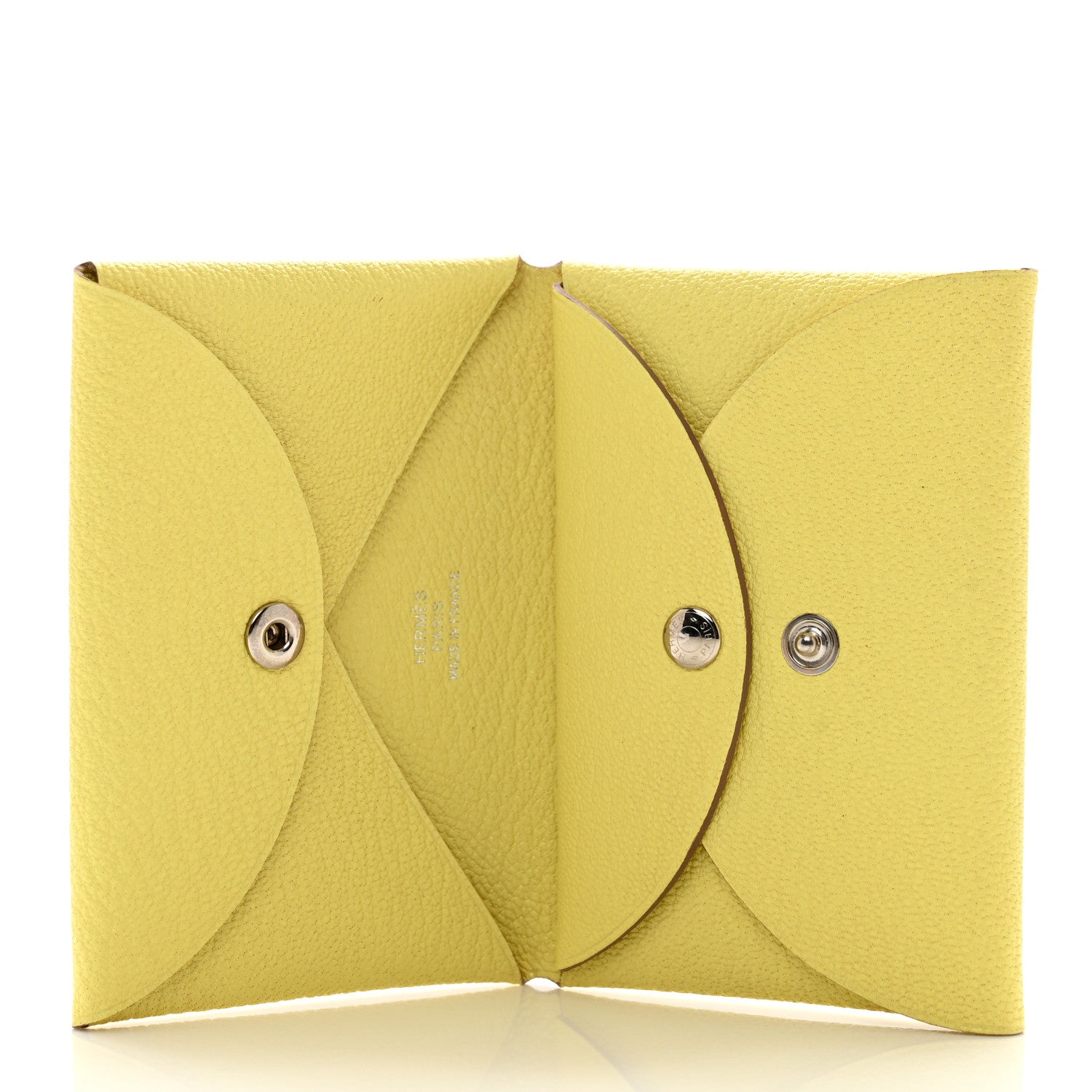 Hermes Chevre Mysore Calvi Duo Card Case Limoncello 5 of 7