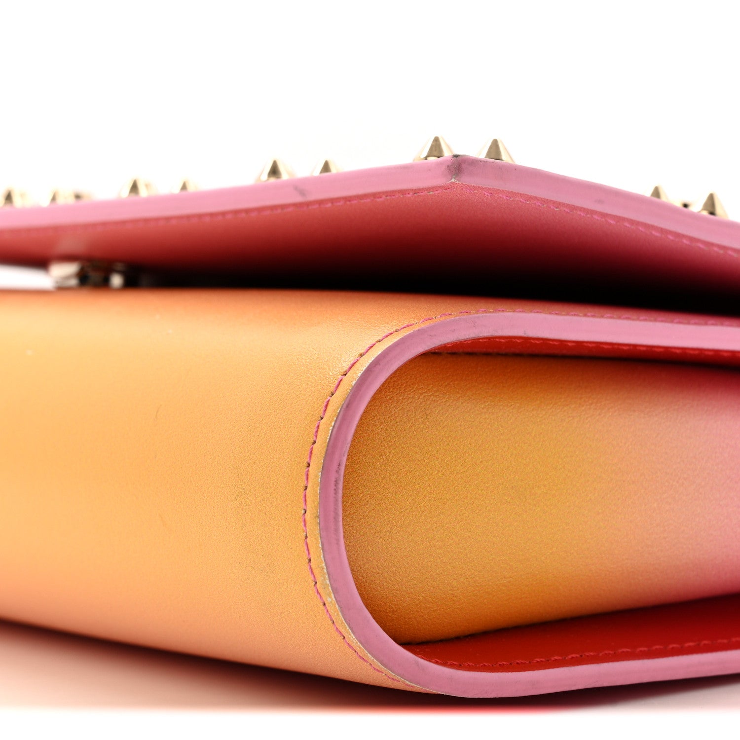 Christian Louboutin Calfskin Spikes Loubinthesky Paloma Wallet On Chain Degraftersun Gold 10 of 16