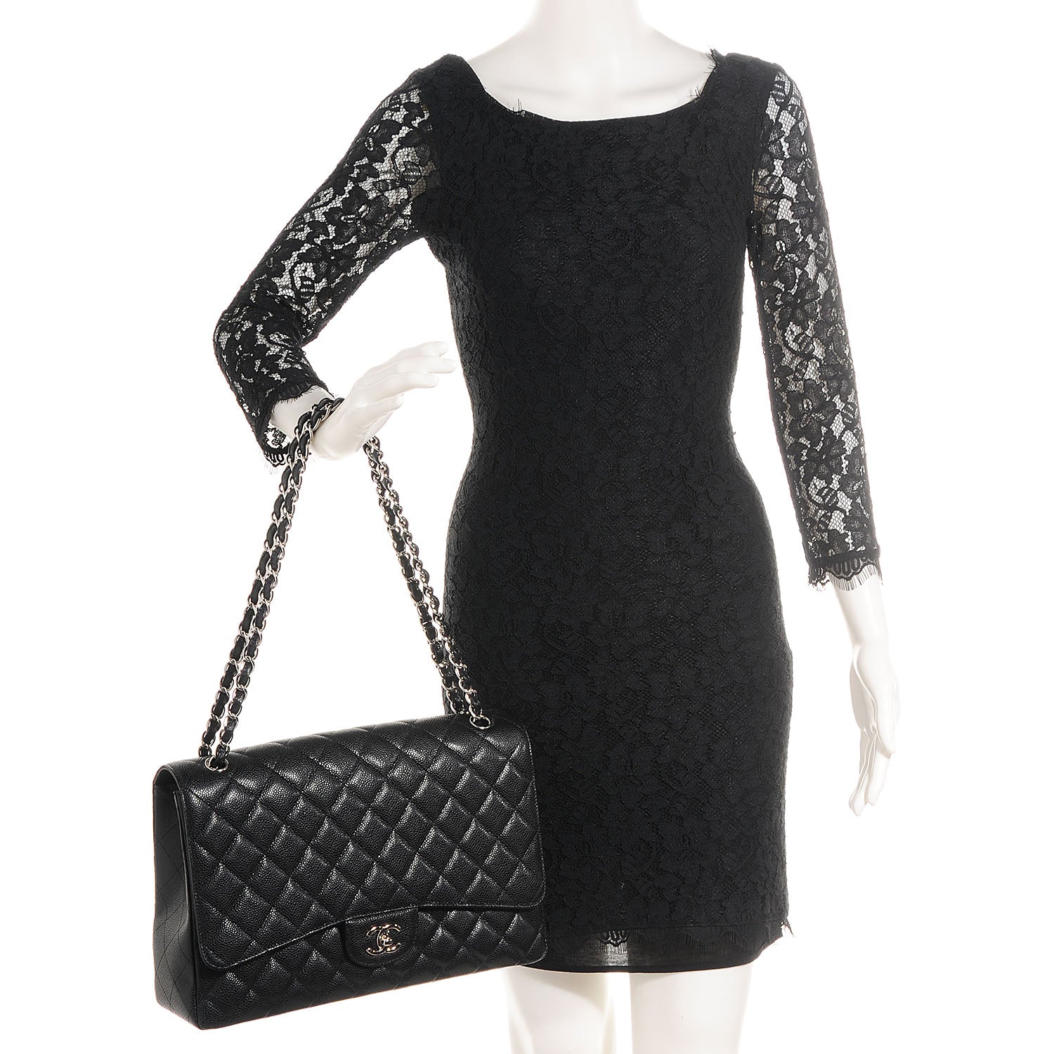 Chanel Caviar Maxi Single Flap Black 2 of 9